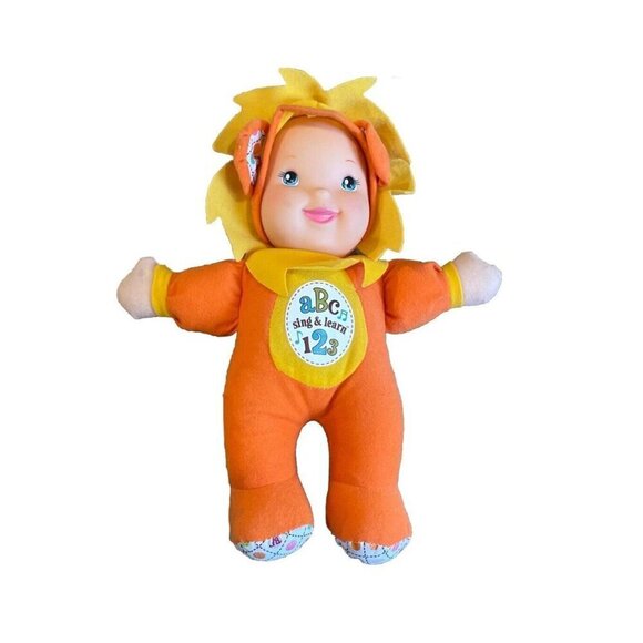 Goldberger Baby's First Sing & Learn ABC 123 Plush Doll Orange Soft Body Lovey - Picture 1 of 5